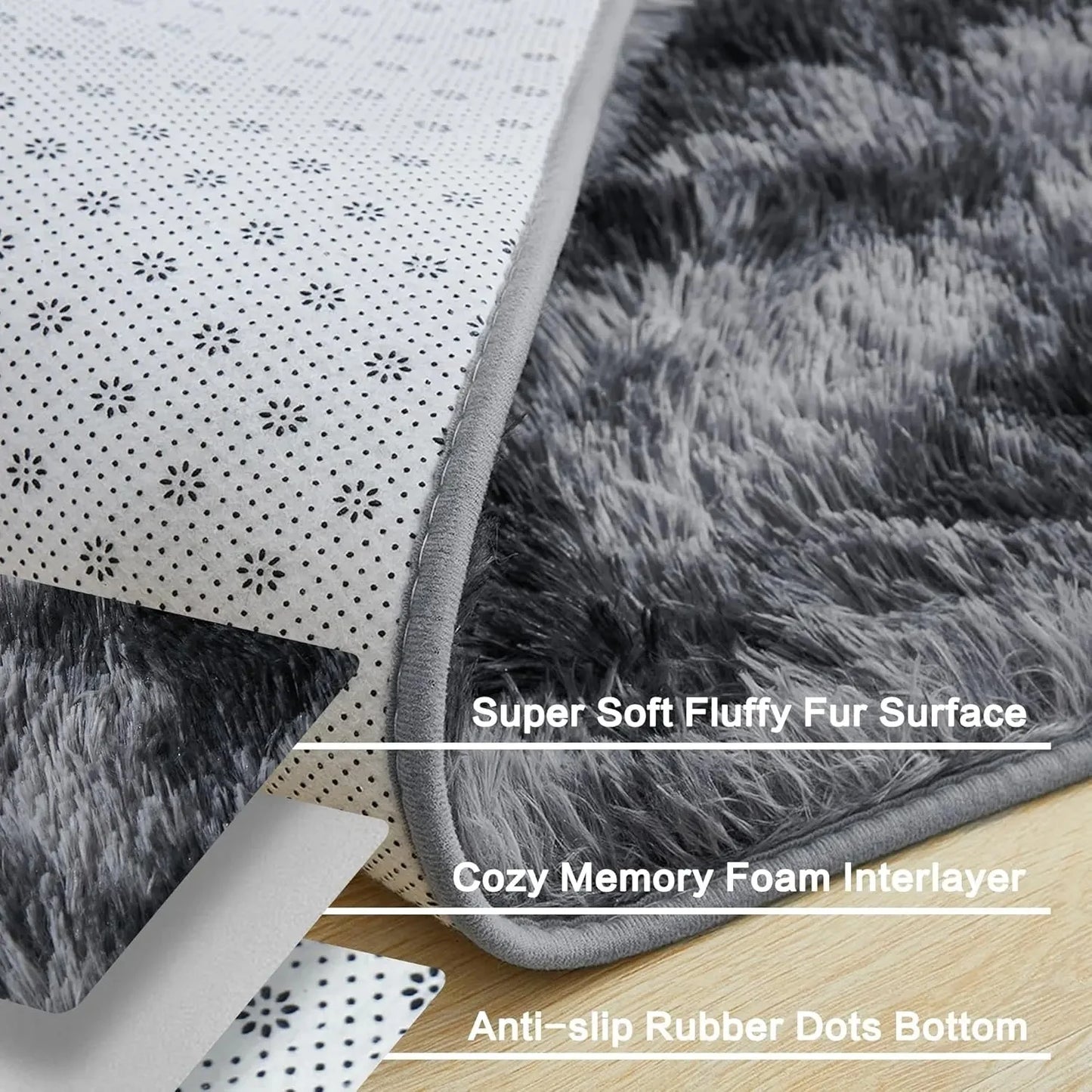 VIKAMA Minimalist Shaggy Soft Fluffy Area Rug