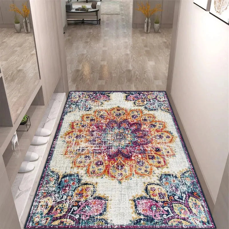 VIKAMA Crystal Velvet Floor Mat Light Luxury Retro Entry Door Floor Mat Carpet Door Mat Entry Door Foot Mat Entryway Carpet