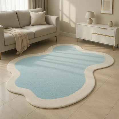 Nordic Irregular Shape Plush Washable Area Rug