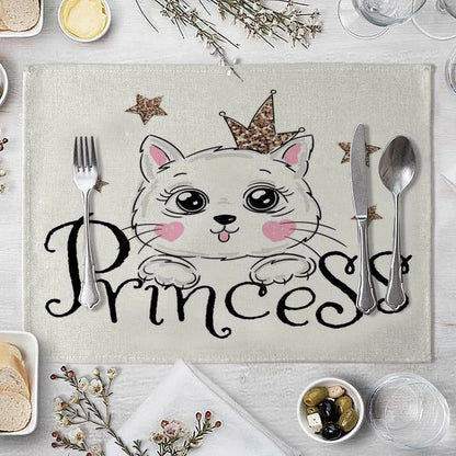 Cute Animal Cotton Linen Kids Placemat Set