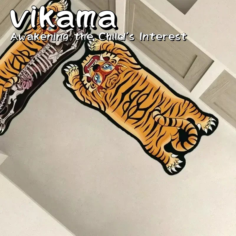 VIKAMA Tiger-Shaped Non-Slip Area Rug