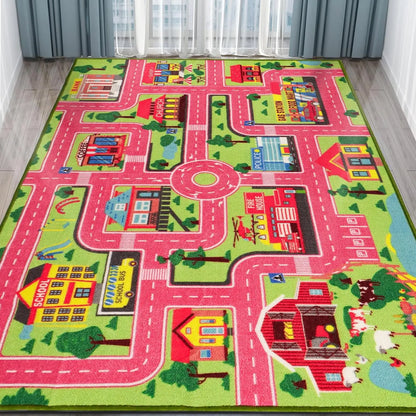 Kids city road play carpet climbing mat