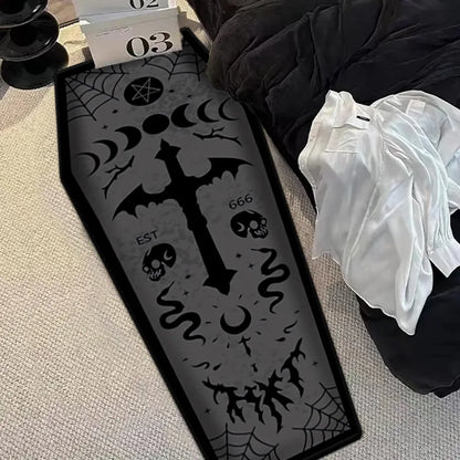VIKAMA Halloween Gothic Skull Vampire Rug Bedroom Living Room Entrance Mat Home Decor