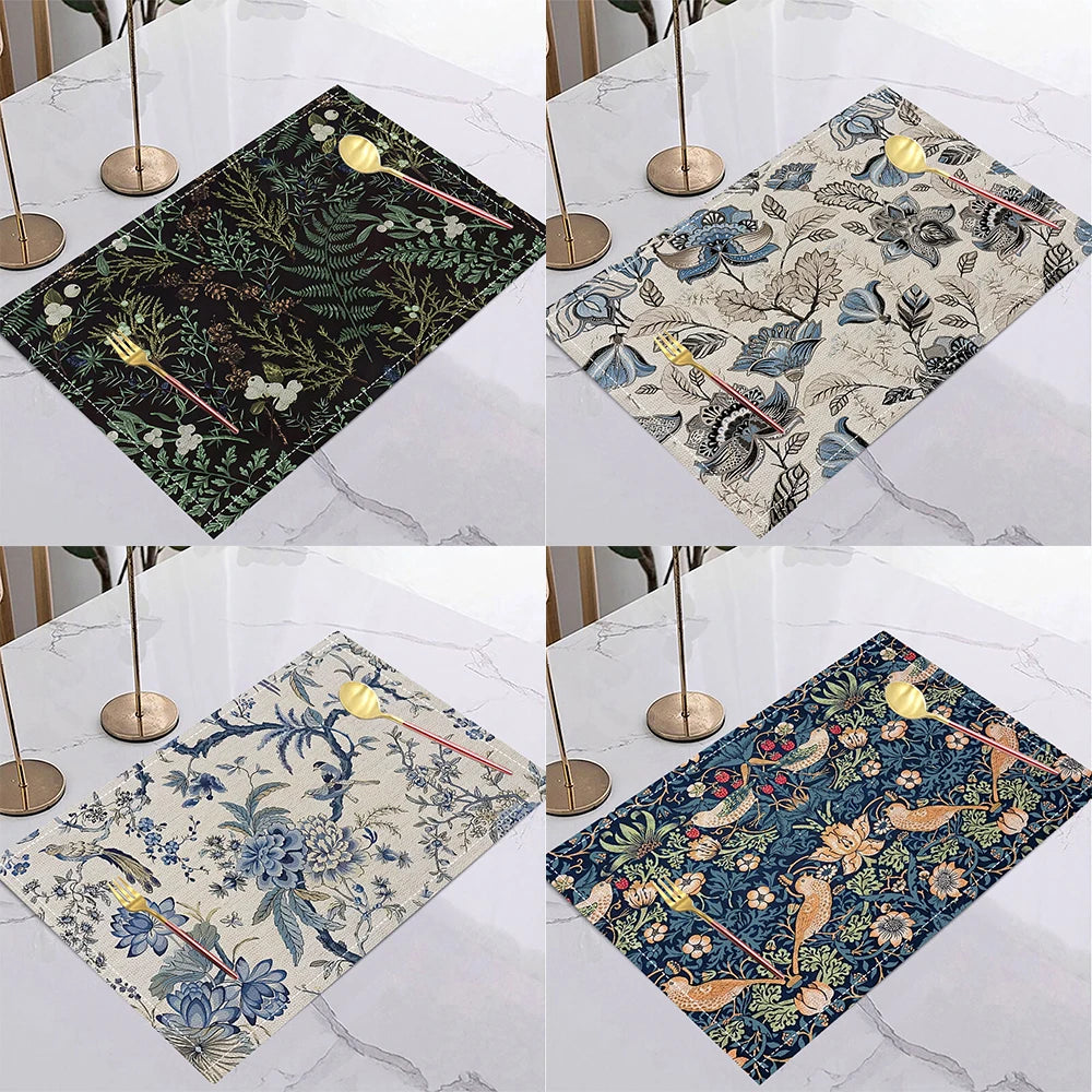Floral Linen Heat Insulation Placemats