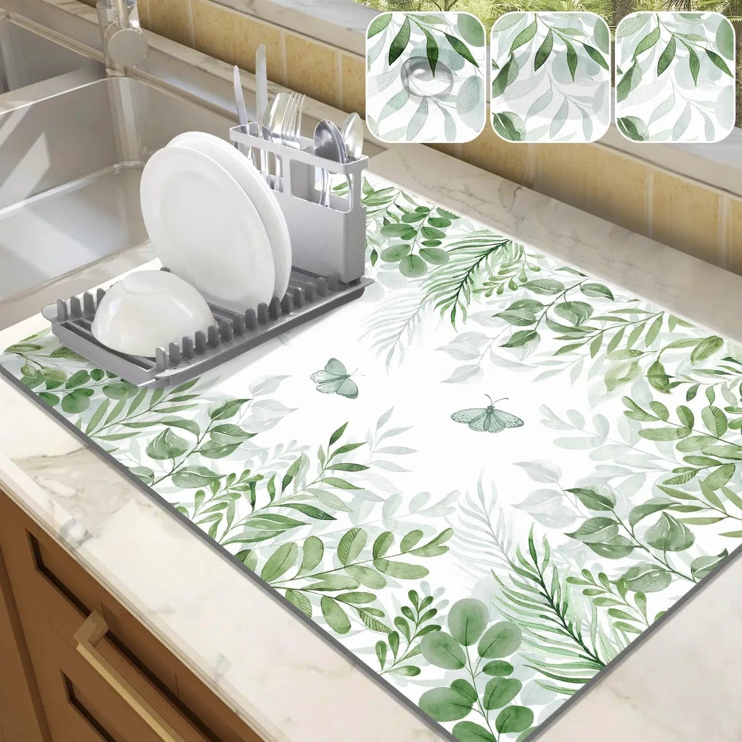 Watercolor Floral Absorbent Drying Mat