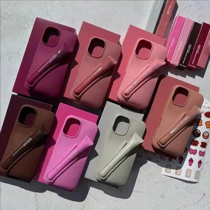 Rhode Lip Gloss Gift Set iPhone Case – Silicone Cover with Lipstick & Box