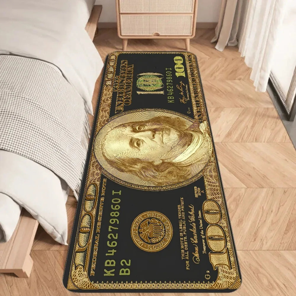 $100 Bill Graffiti Print Rug