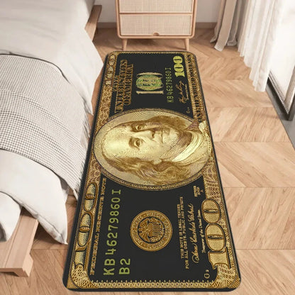 $100 Bill Graffiti Print Rug