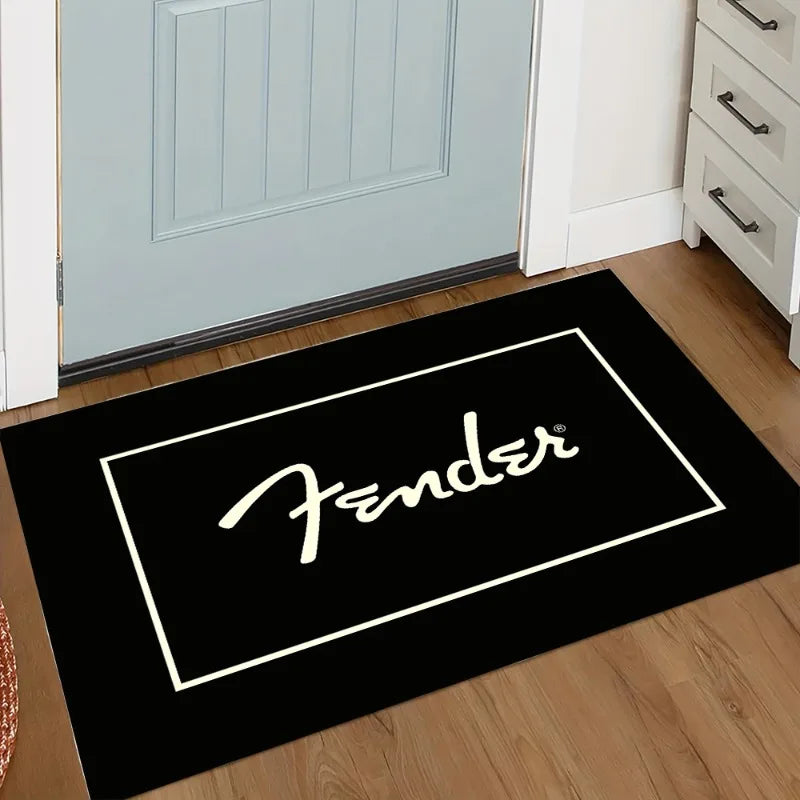Fender Logo Guitar Music Rug