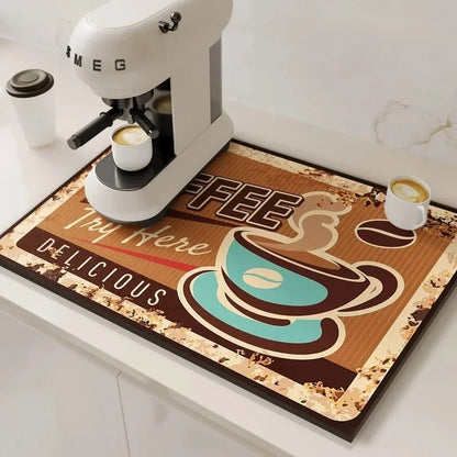 VIKAMA Coffee Machine Absorbent Kitchen Drying Mat
