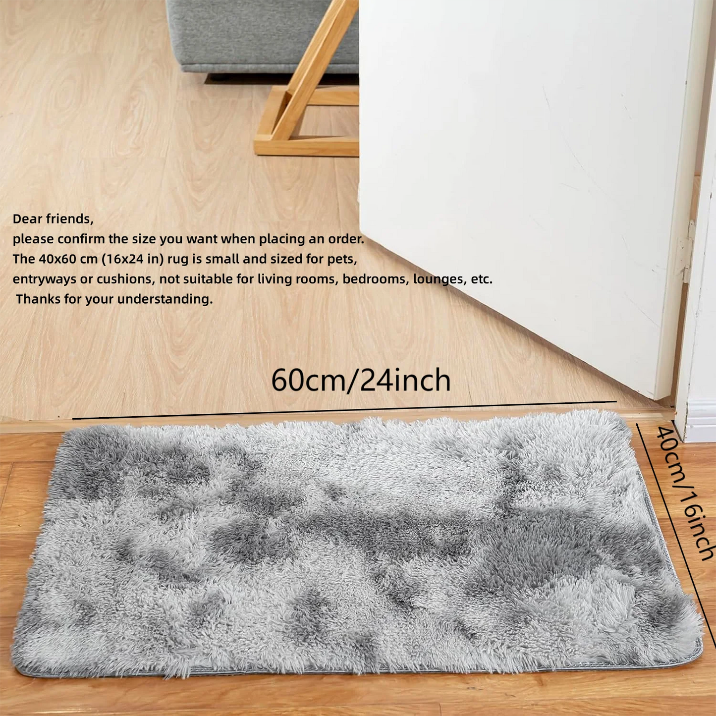 VIKAMA Tie-Dye Plush Carpet Soft Fluffy Non-Slip Kids Room Crawling Mat