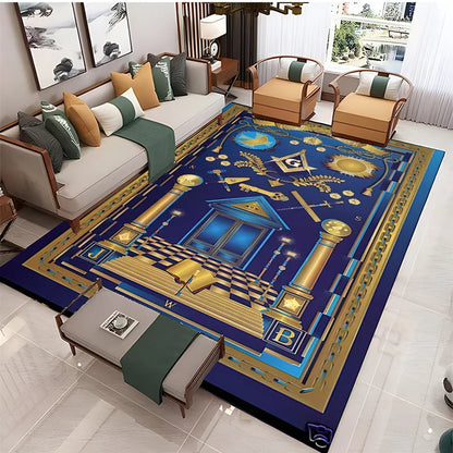 Freemasonry Symbol Non-Slip Area Rug