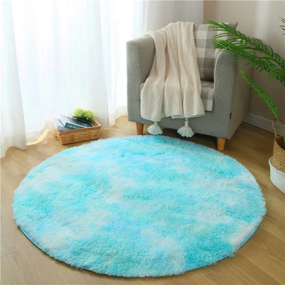 VIKAMA Pink Round Fluffy Princess Kids Area Rug