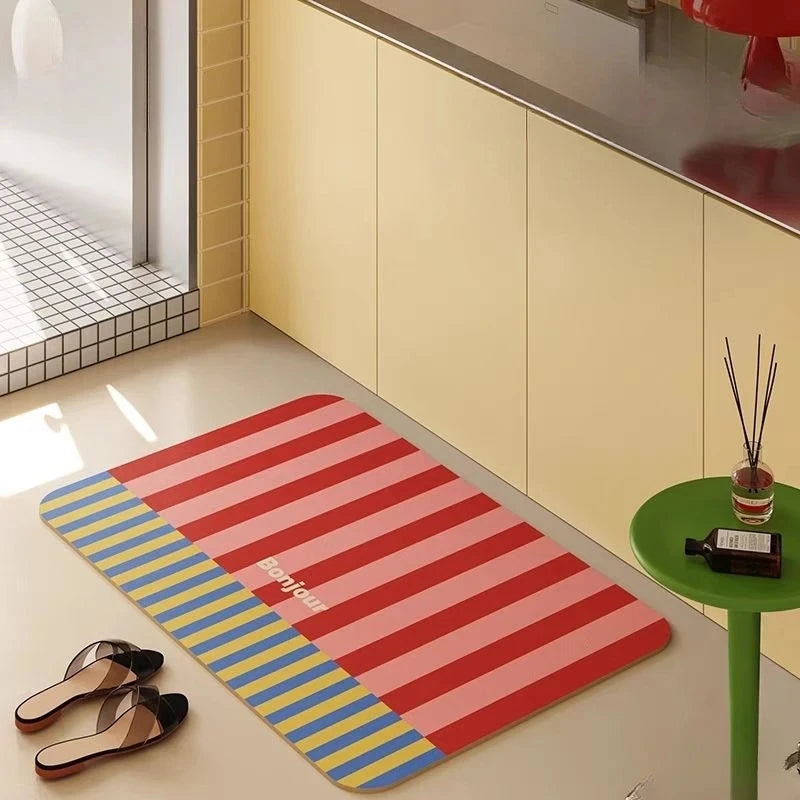 Luxury Diatom Mud Bathroom Mat Water-Absorbing Non-Slip Quick-Dry Waterproof Floor Rug