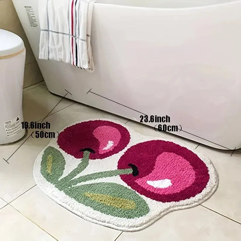 Cherry Shaped Non-Slip Absorbent Bath Mat