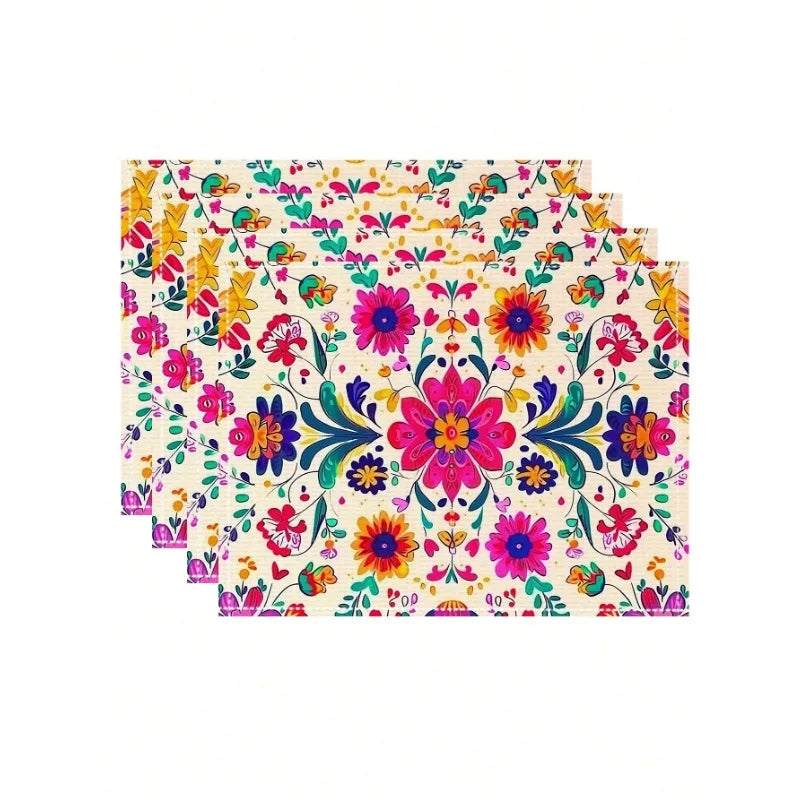 Bohemian Moroccan Mandala Heat-Resistant Placemat Set