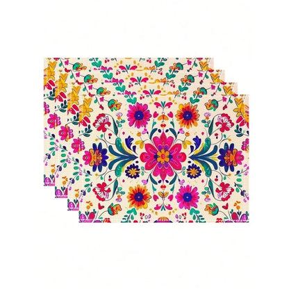 Bohemian Moroccan Mandala Heat-Resistant Placemat Set
