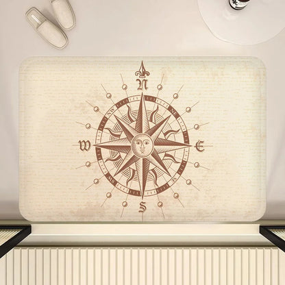 Nautical Compass Non-Slip Area Rug