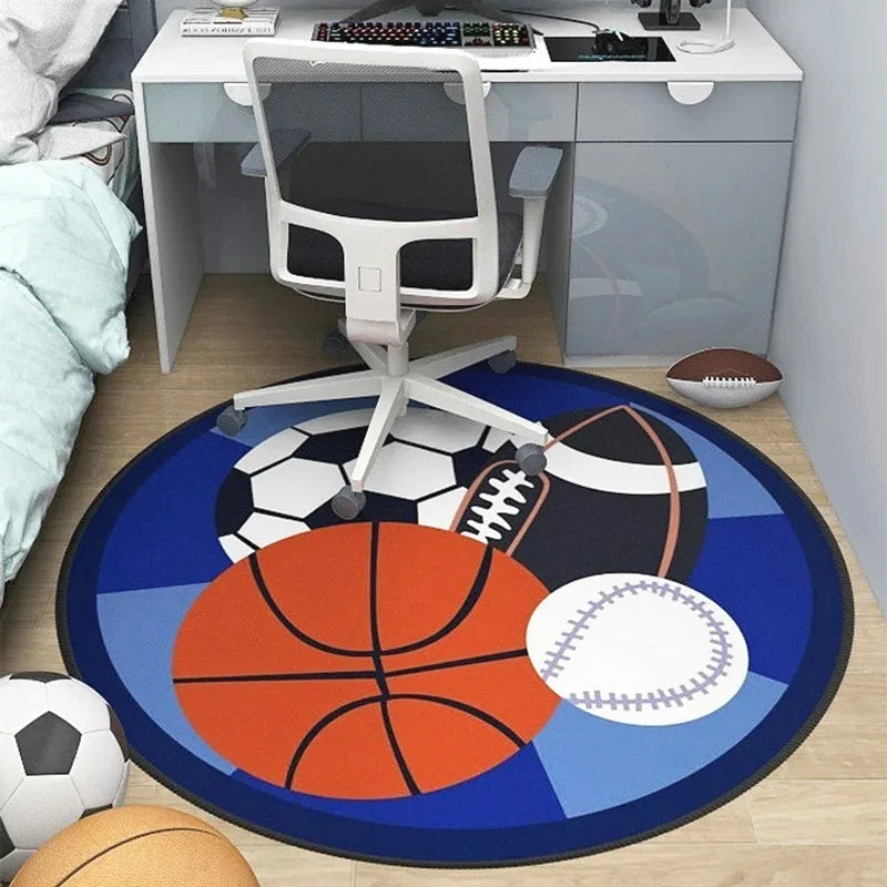 Sports Ball “All Stars” Round Rug