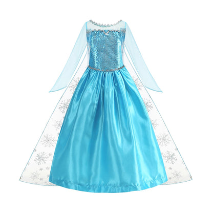 Disney Frozen Elsa Anna Princess Costume Dress For Girls