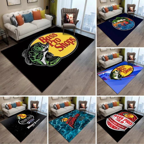 Fishing Pattern Non-Slip Soft Area Rug