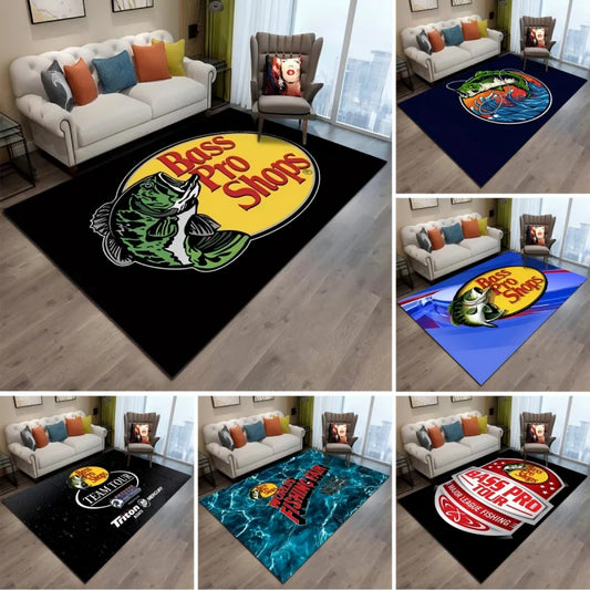 Fishing Pattern Non-Slip Soft Area Rug