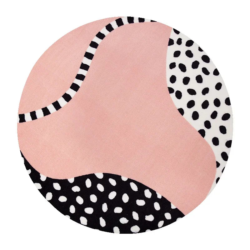 Leopard Print Round Fluffy Non-Slip Area Rug