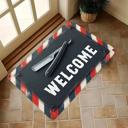 Vintage Barber Shop Welcome Mat