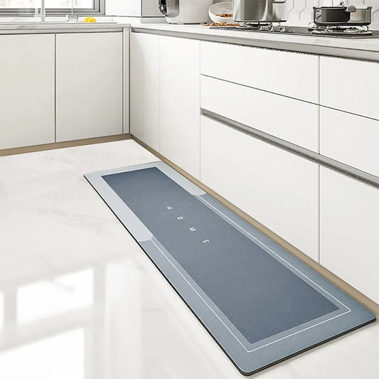 Super Absorbent Kitchen Mat Crystal Velvet Non-Slip Long Strip Carpet Bath Pad Wipeable Floor Rug Home Decor