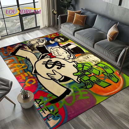 3D Monopoly Dollar Game Area Rug
