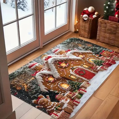 Christmas Candy House Snowflake Doormat