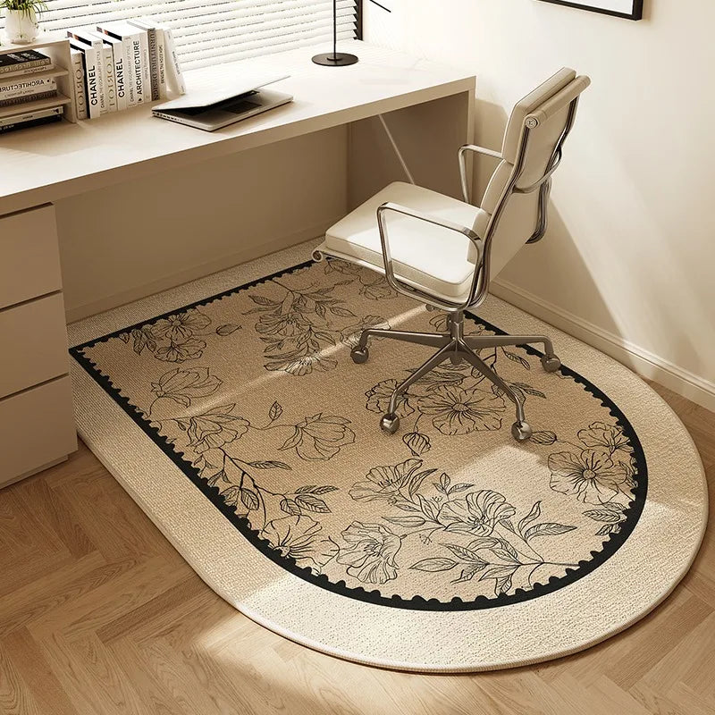 VIKAMA Chair Floor Mat Arched Non-Slip Bedroom Study Office Swivel Chair Rug