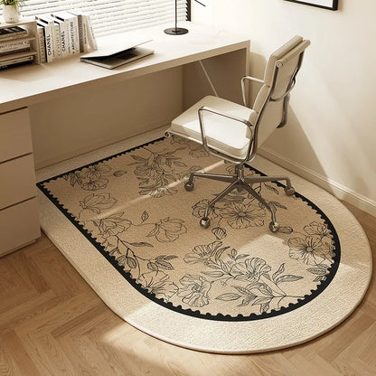 VIKAMA Chair Floor Mat Arched Non-Slip Bedroom Study Office Swivel Chair Rug