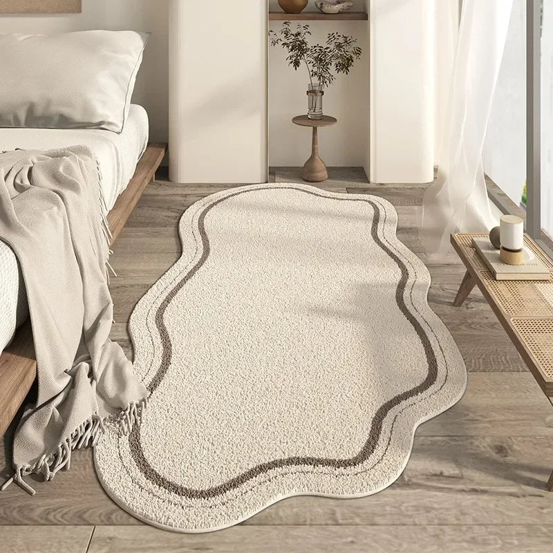 VIKAMA Cream Irregular Living Room Carpet
