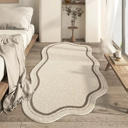VIKAMA Cream Irregular Living Room Carpet