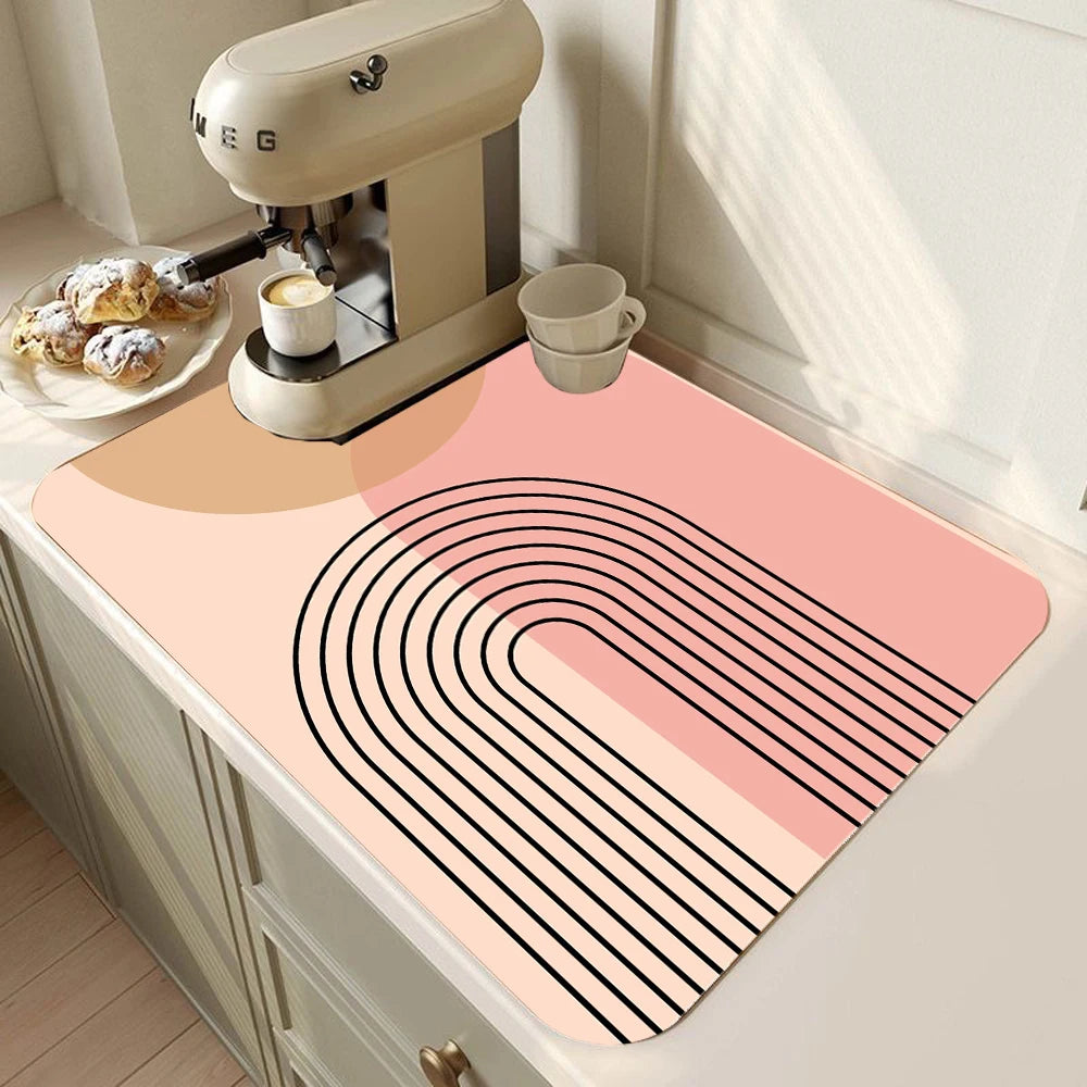 Printed Absorbent Kitchen Drying Mat