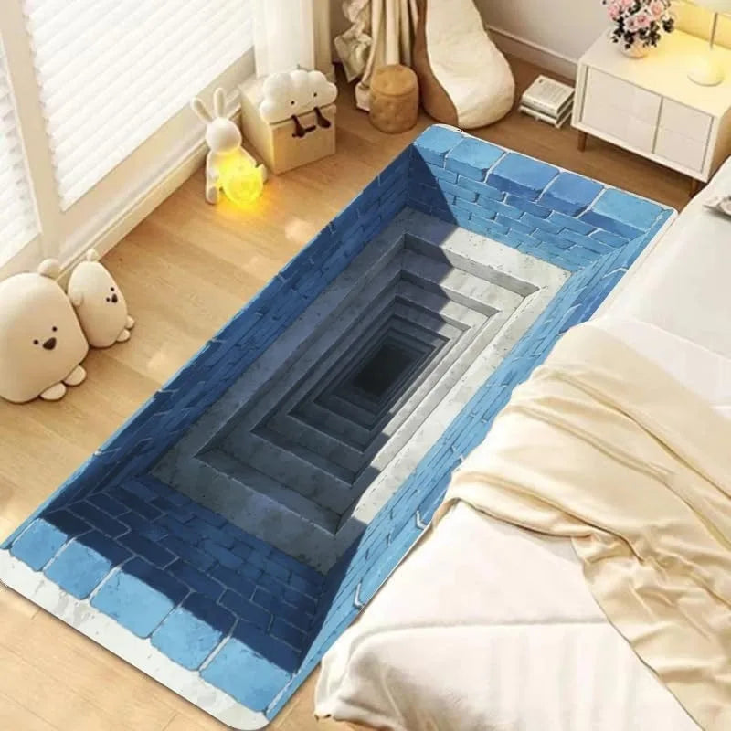 3D Optical Illusion Stone Staircase Runner Rug