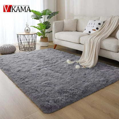 Large pink fluffy children’s area rug