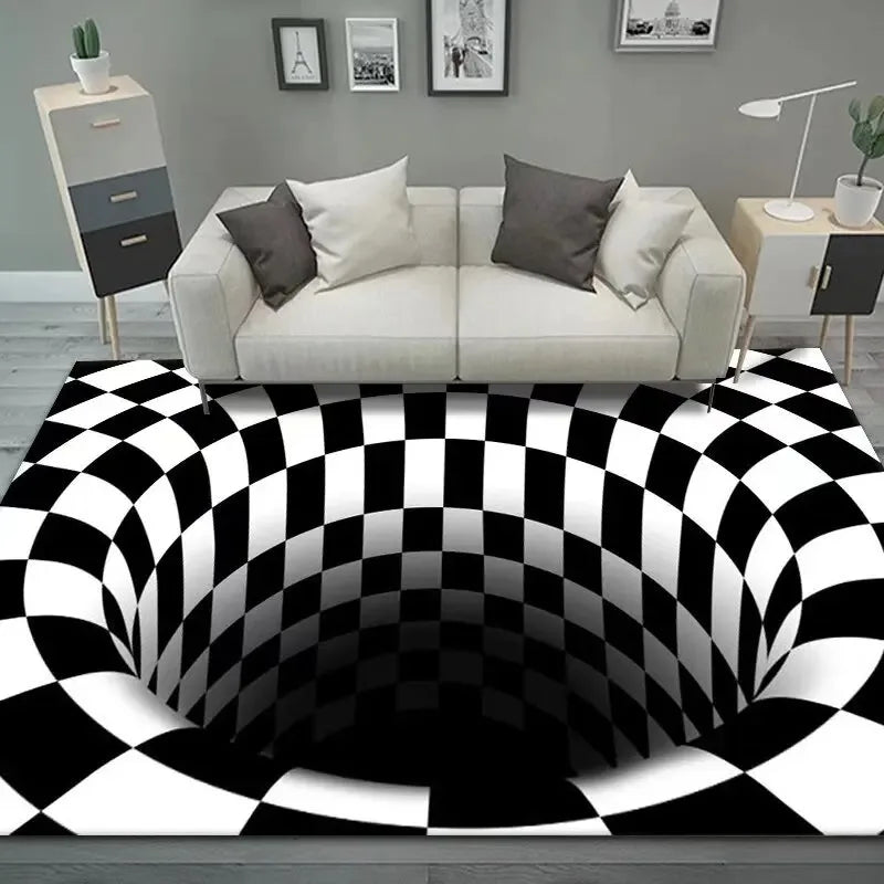 VIKAMA 3D Vortex Illusion Non-Slip Area Rug
