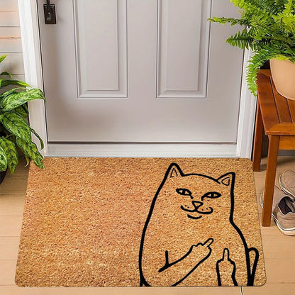VIKAMA Funny Cat Go Away Non-Slip Doormat