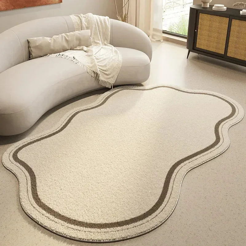 VIKAMA Cream Irregular Living Room Carpet