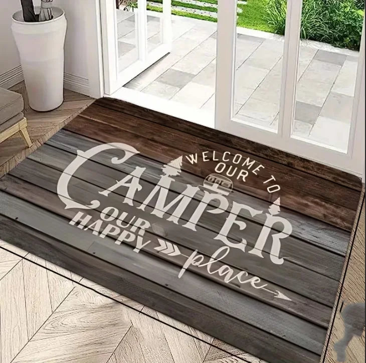 Welcome camping RV outdoor door mat