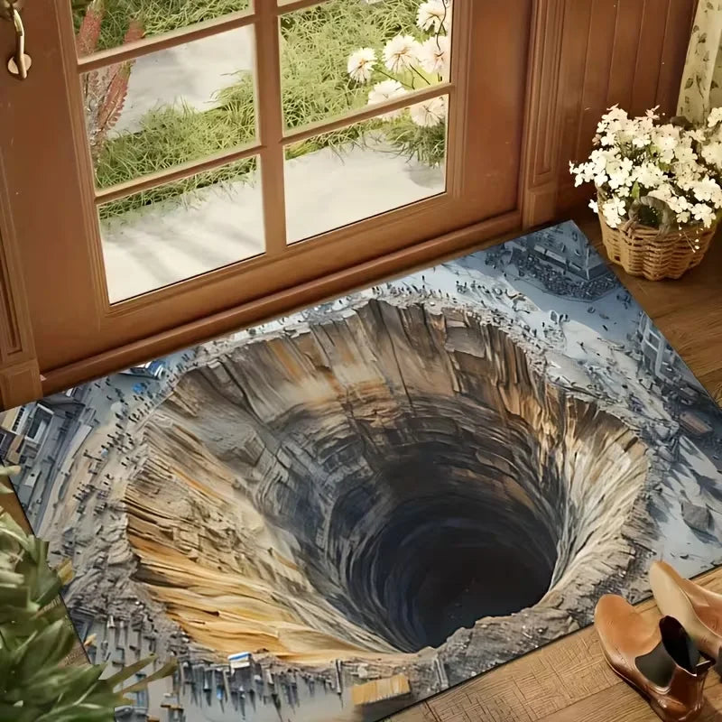 3D City Manhole Illusion Doormat