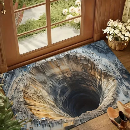 3D City Manhole Illusion Doormat