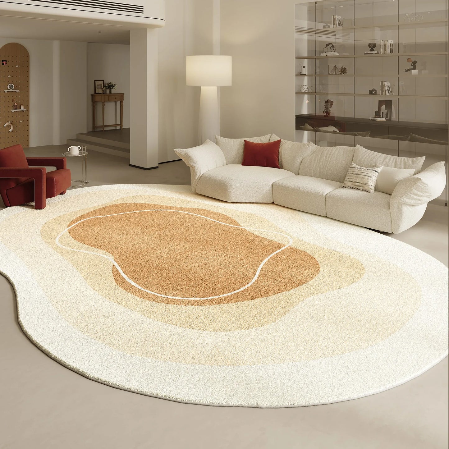 Modern Irregular Shape Fluffy Plush Area Rug