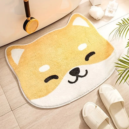 VIKAMA Cute Cartoon Kitten Puppy Rug Soft Non-Slip Bathroom Floor Mat Bedroom Living Room Doormat Welcome Carpet Home Decor