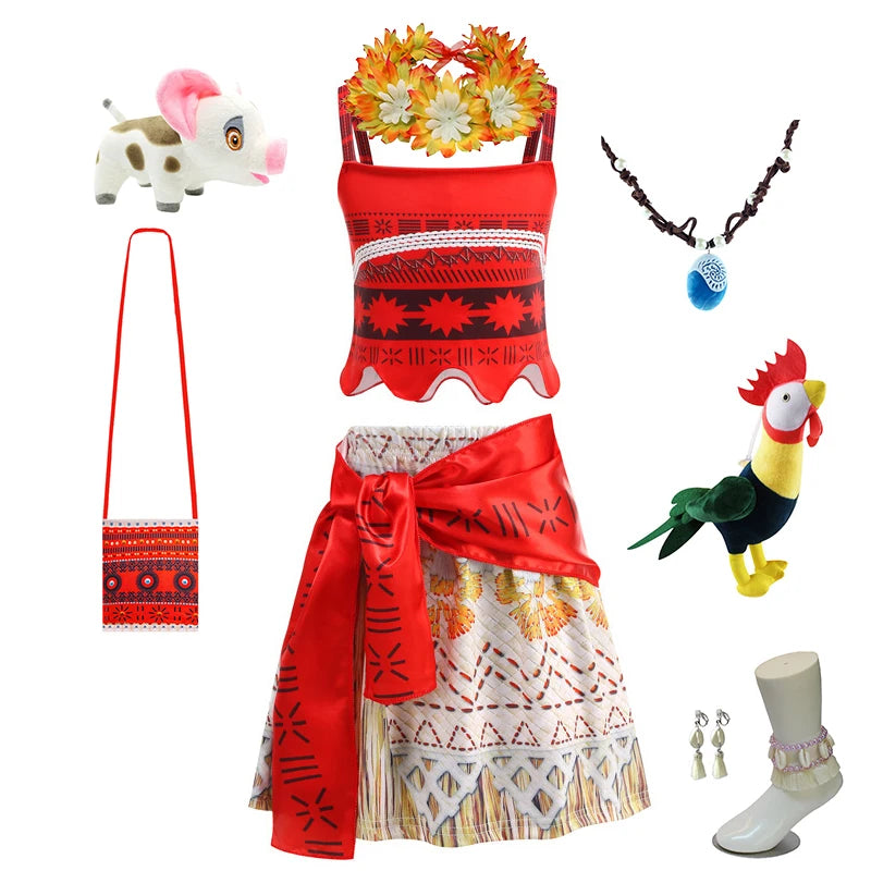 Disney Moana 2 Ocean Adventure Costume Dress For Girls