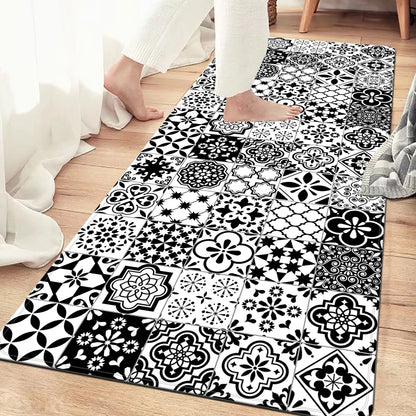 VIKAMA Mandala Patchwork Non-Slip Rug Bedroom Bathroom Living Room Kitchen Carpet Home Decor