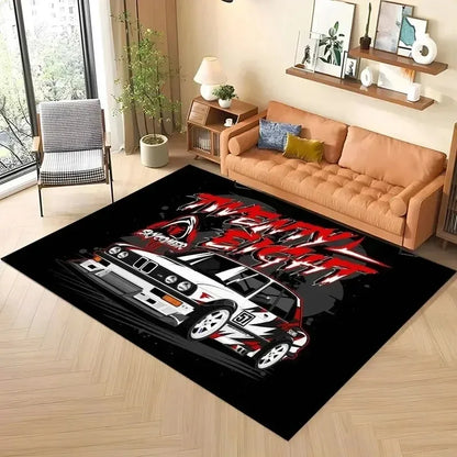 Racing Car Pattern Washable Area Rug