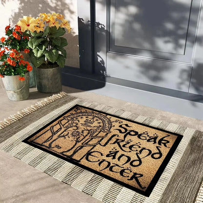 VIKAMA Middle Earth Lord of the Rings Printed Rug Non-Slip Entrance Doormat Hallway Fantasy Decorative Carpet